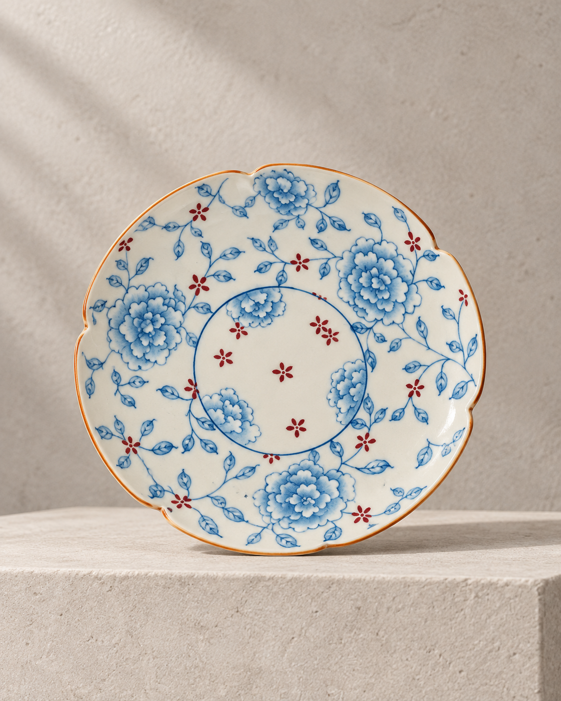 The Sky-Blue Peony Plate