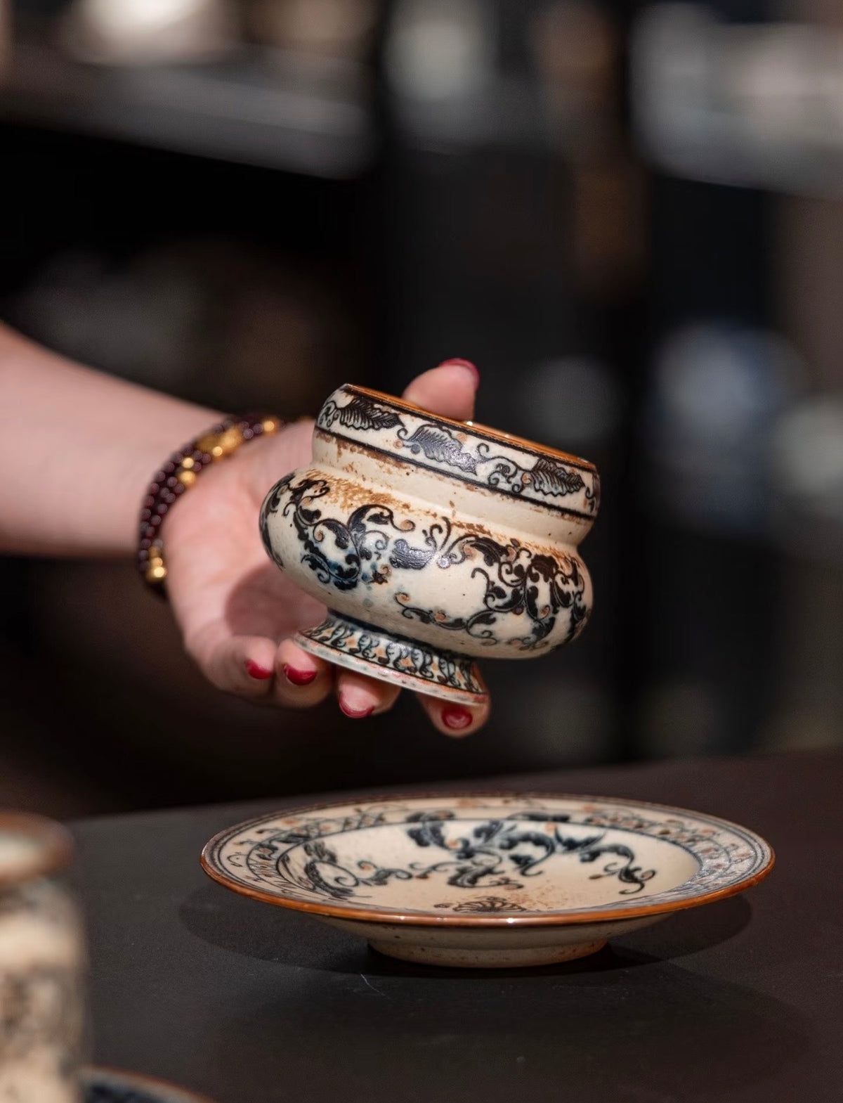 The Gilded Scroll Ring Cup