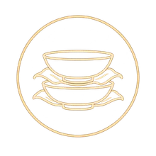 Bowls stacked with cloth between them