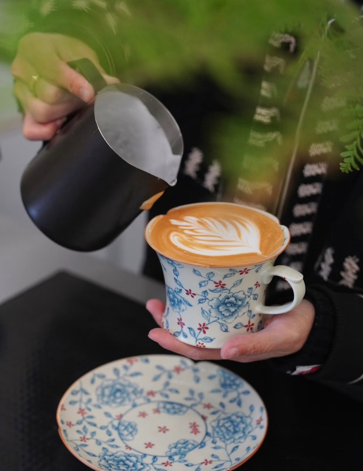 The Sky-Blue Peony Coffee Cup