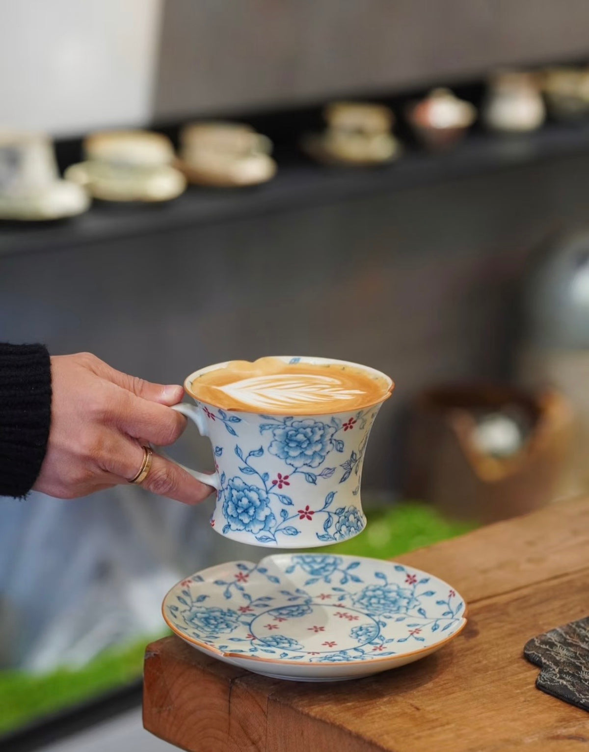The Sky-Blue Peony Coffee Cup