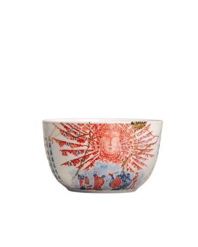 Hand-painted Pilgrimage porcelain bowl with narrative decoration
