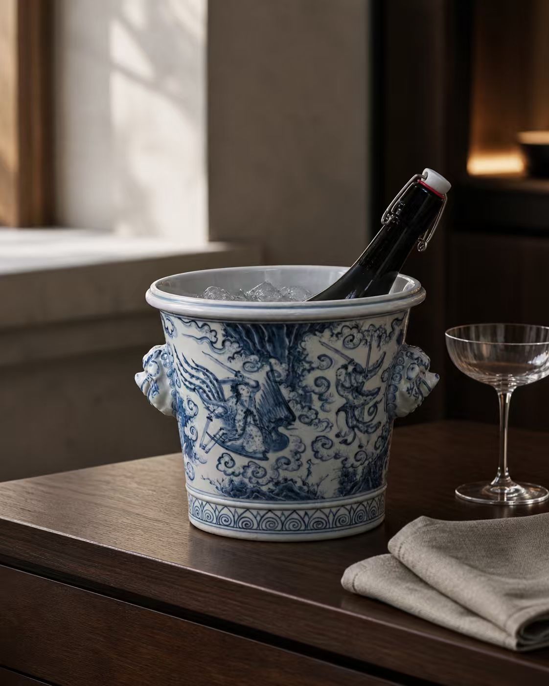 The Blue & White Story Wine Cooler