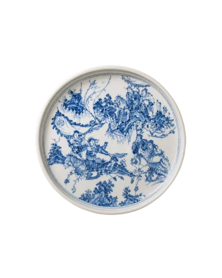 Blue-and-white Three Kingdoms Narrative porcelain plate