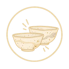 Two bowls showing kiln speckle and glaze variation